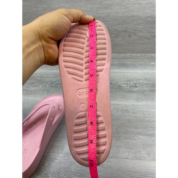 Crocs Baya Women's Sandal Platform Flip Flop Thong Slip-On Rubber 8 Pink Shoes - Picture 10 of 11